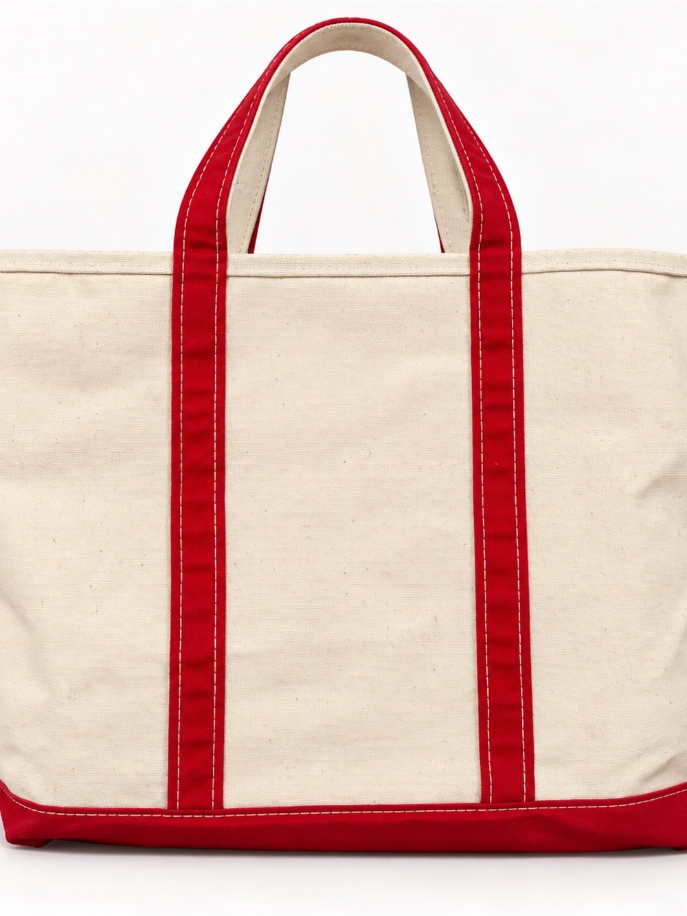 L.L.Bean XL Boat and Tote Canvas Bag, Red and Natural